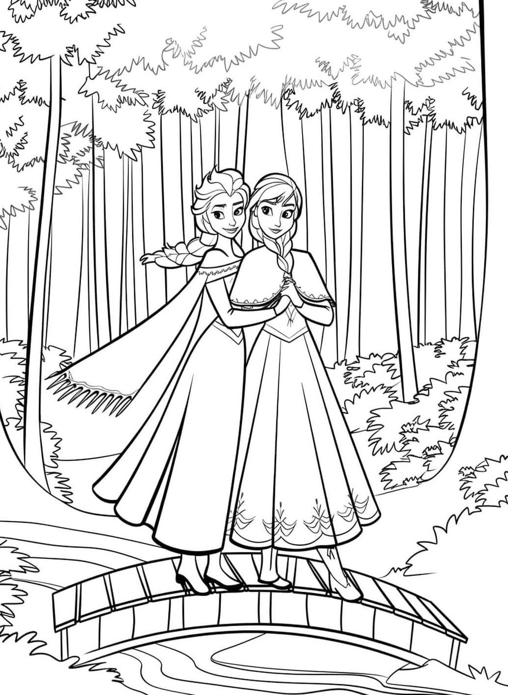 Elsa dan Anna di hutan maple