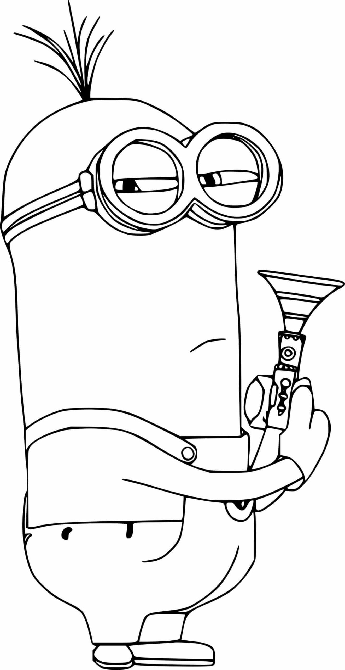 Kevin Minion memegang Terompet