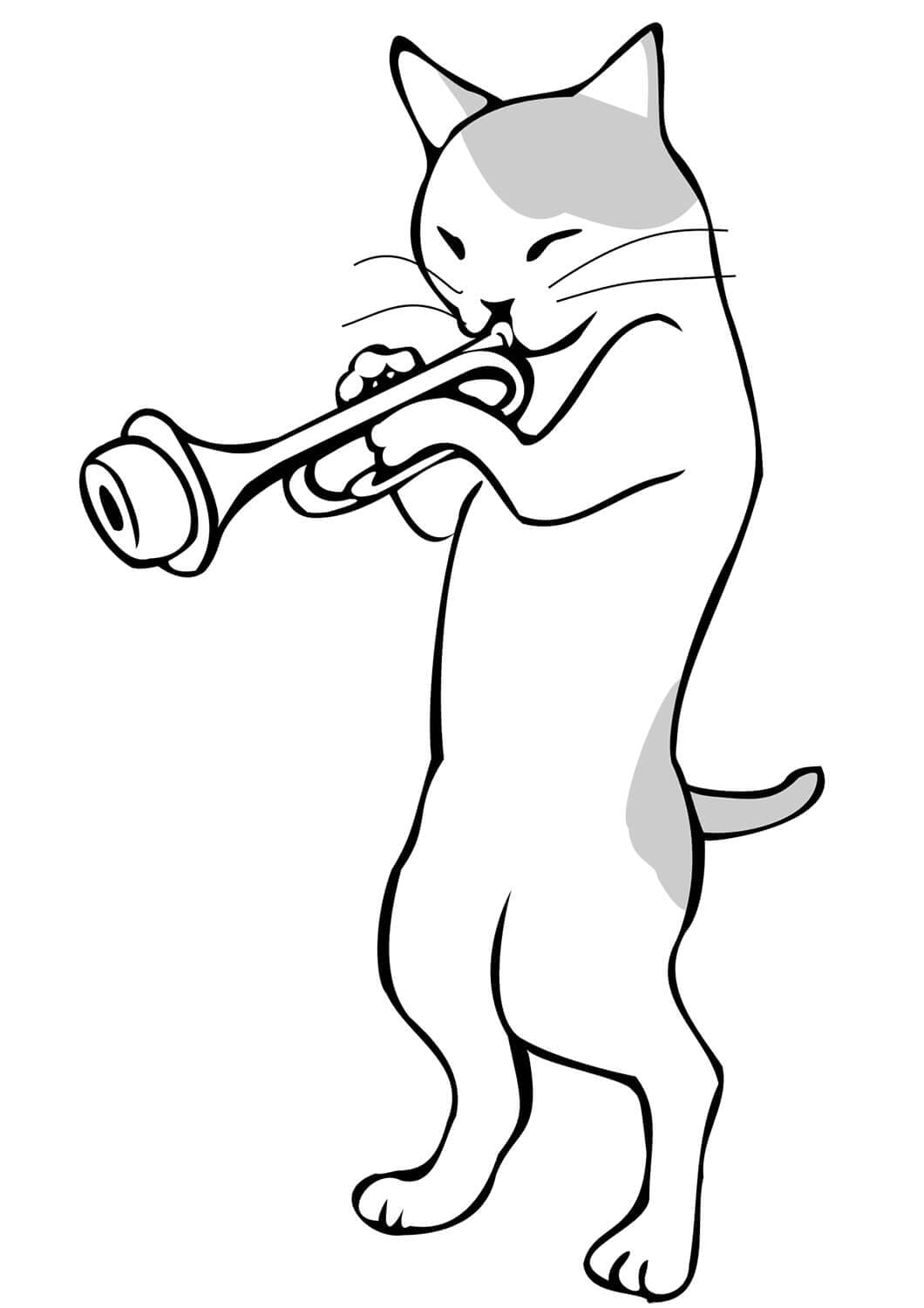 Kucing Memainkan Terompet