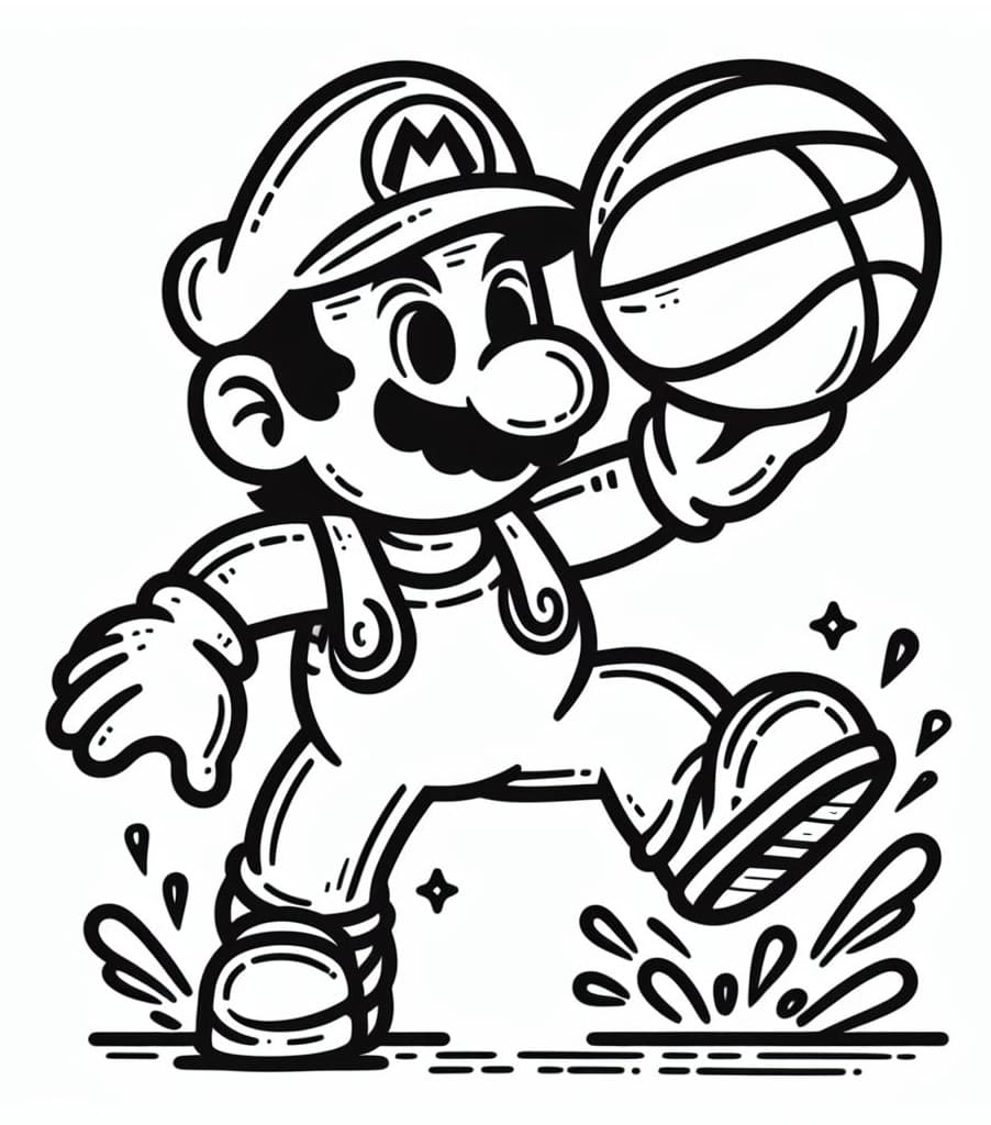 Mario Bermain Basket