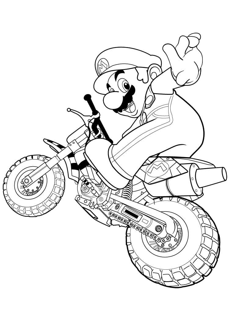 Mario mengendarai sepeda motor