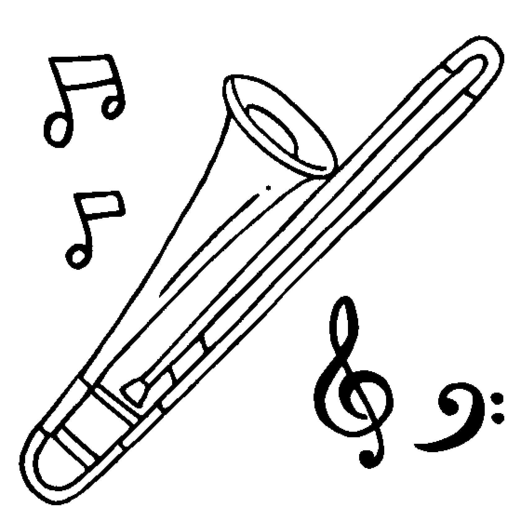 Menggambar Terompet dengan Not Musik