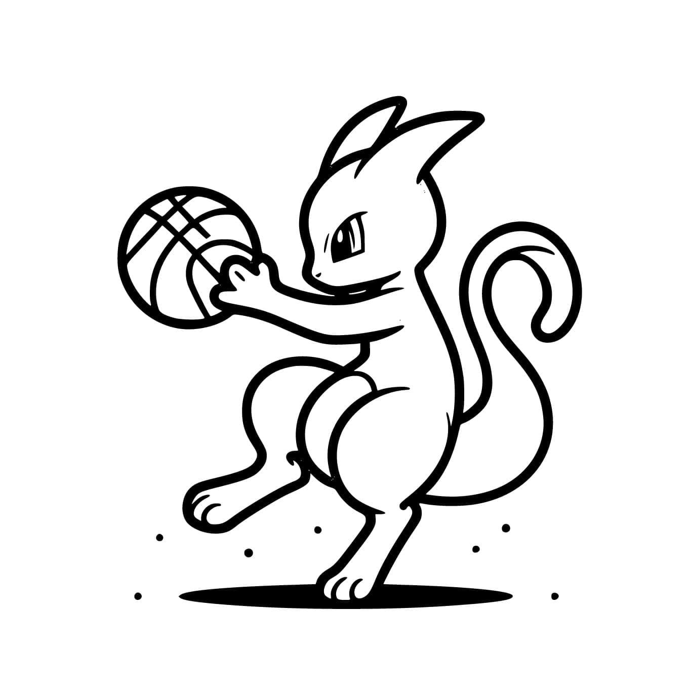 Mewtwo Bermain Basket