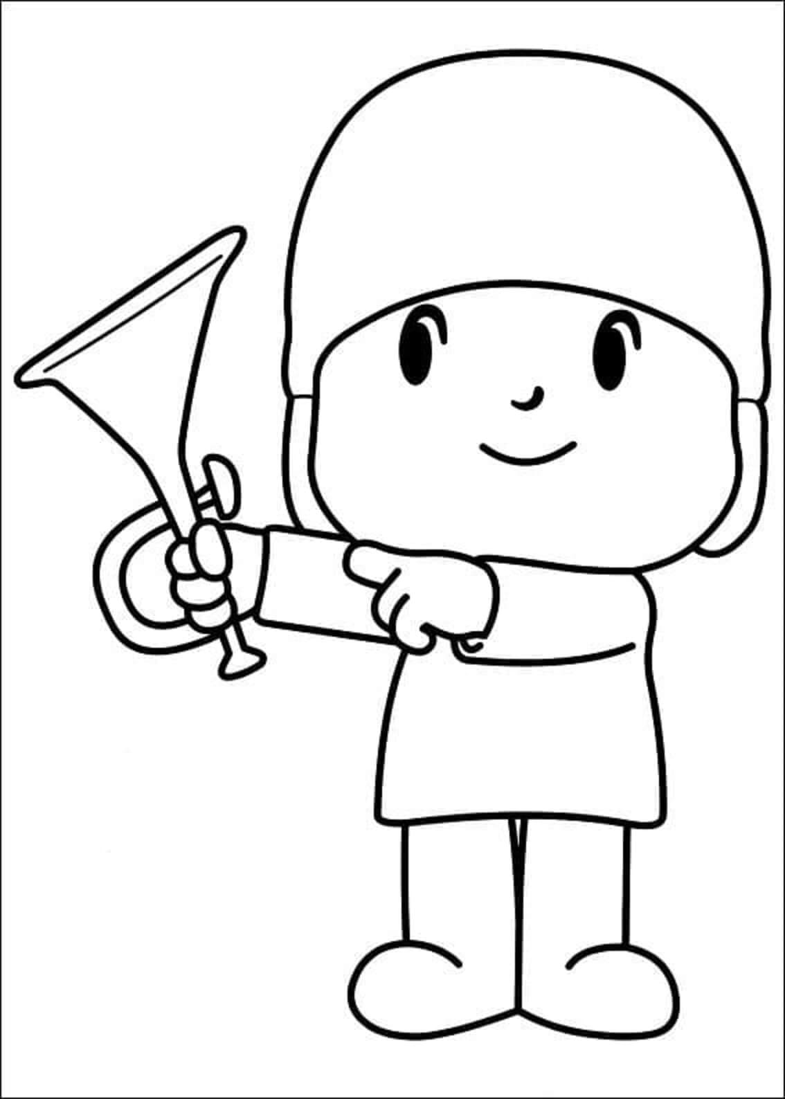 Pocoyo Memegang Terompet