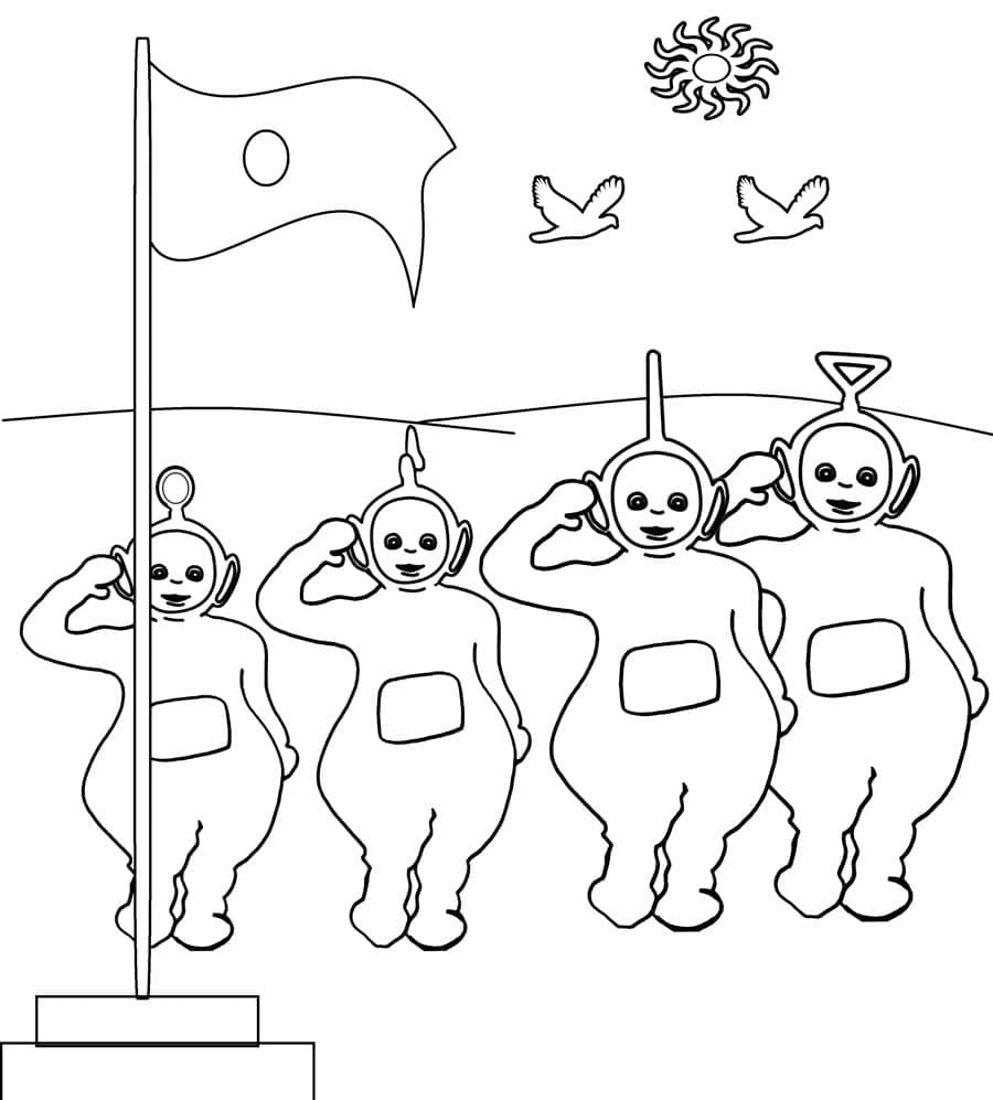 Teletubbies dengan Bendera
