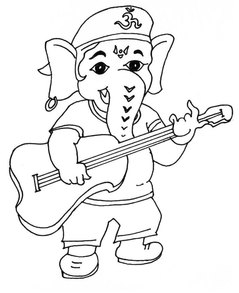 Ganesa Sedang Bermain Gitar