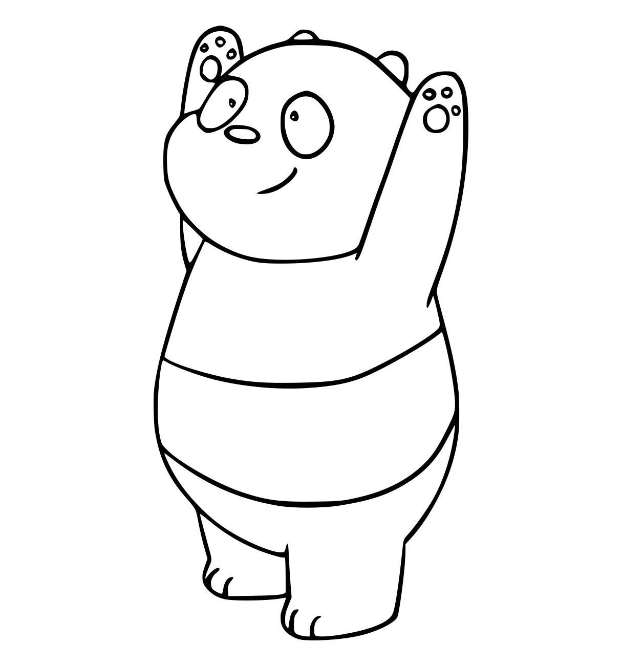 Beruang Panda Mengangkat Tangan