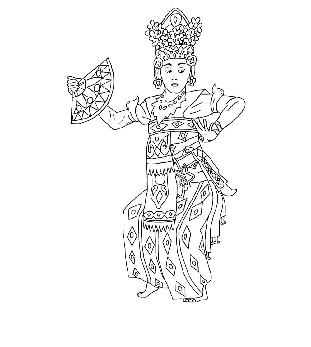 Tari Bali cetakan gratis