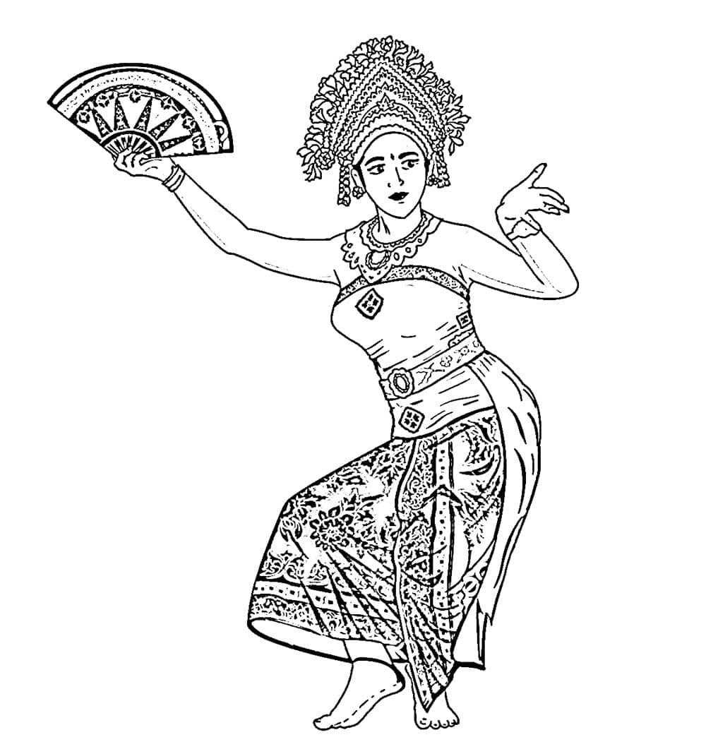 Tari Bali dengan kipas