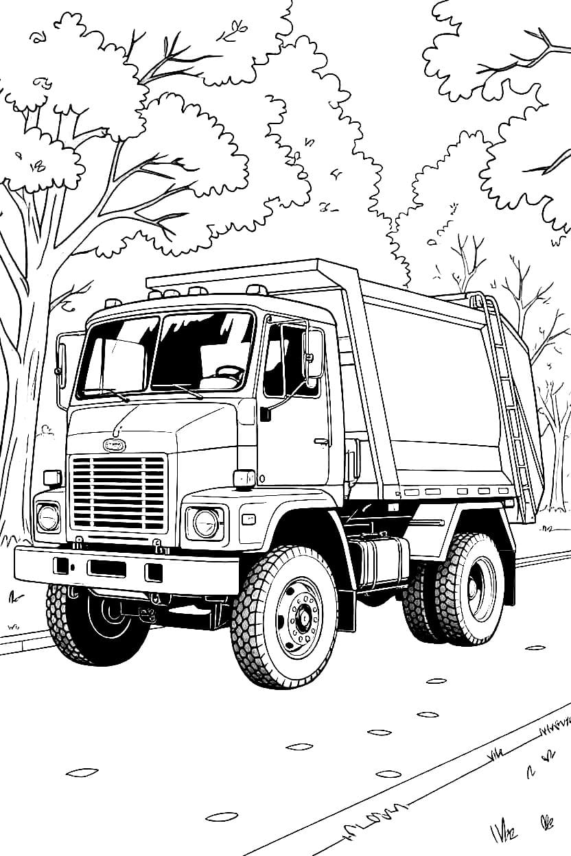 Truk Sampah dan Pohon