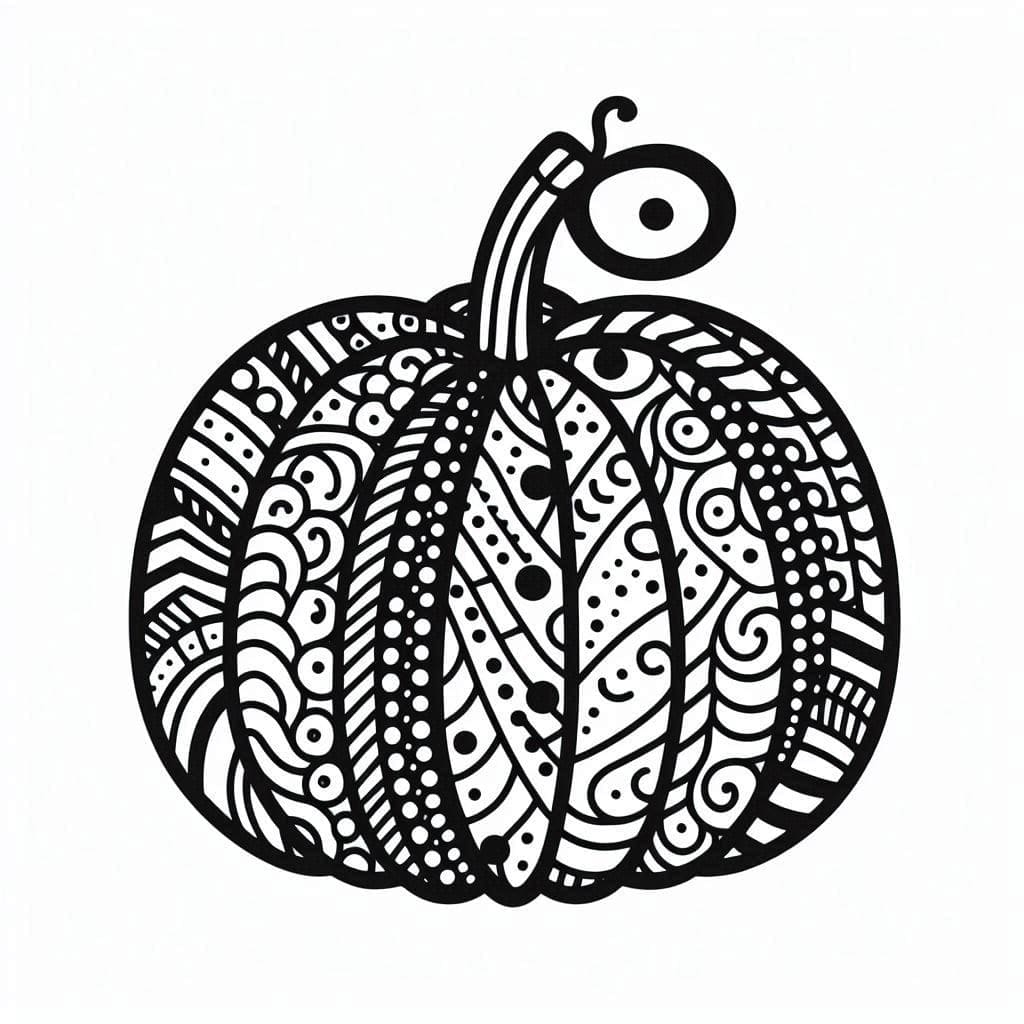 Cetakan Labu Kuning Zentangle