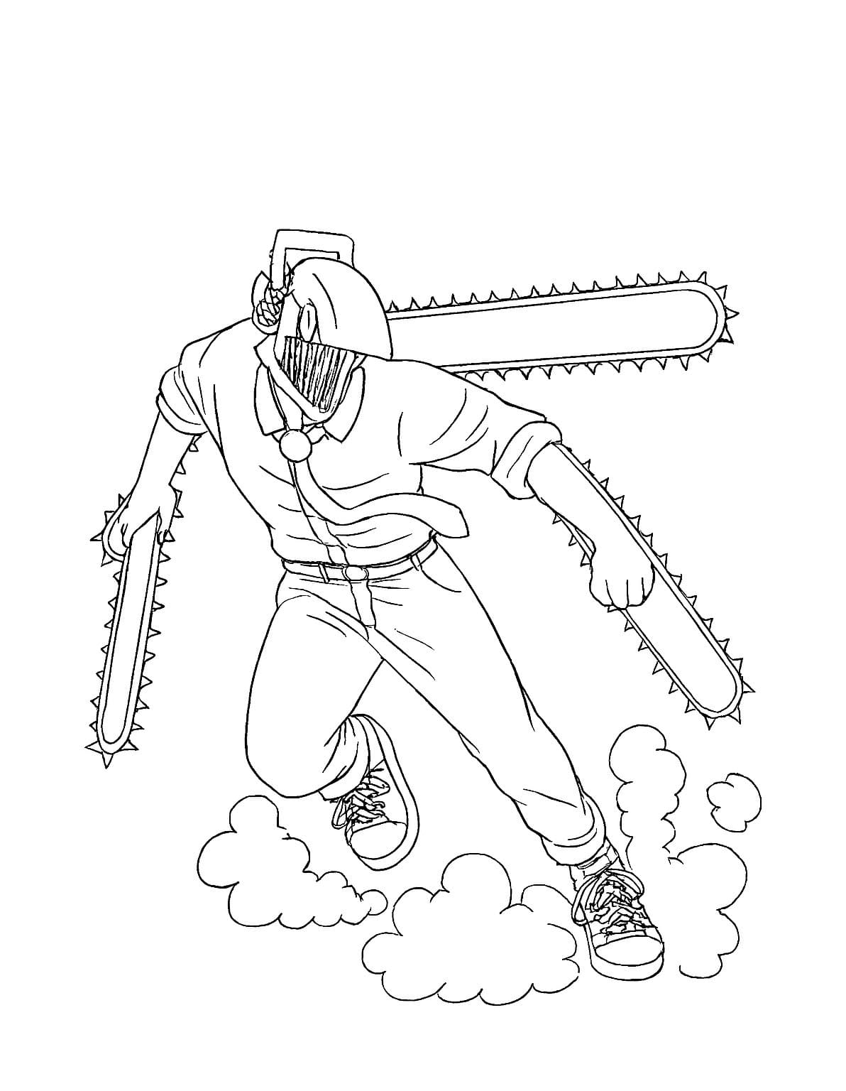 Chainsaw Man melompat