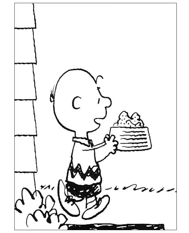 Charlie Membawa Makanan untuk Snoopy