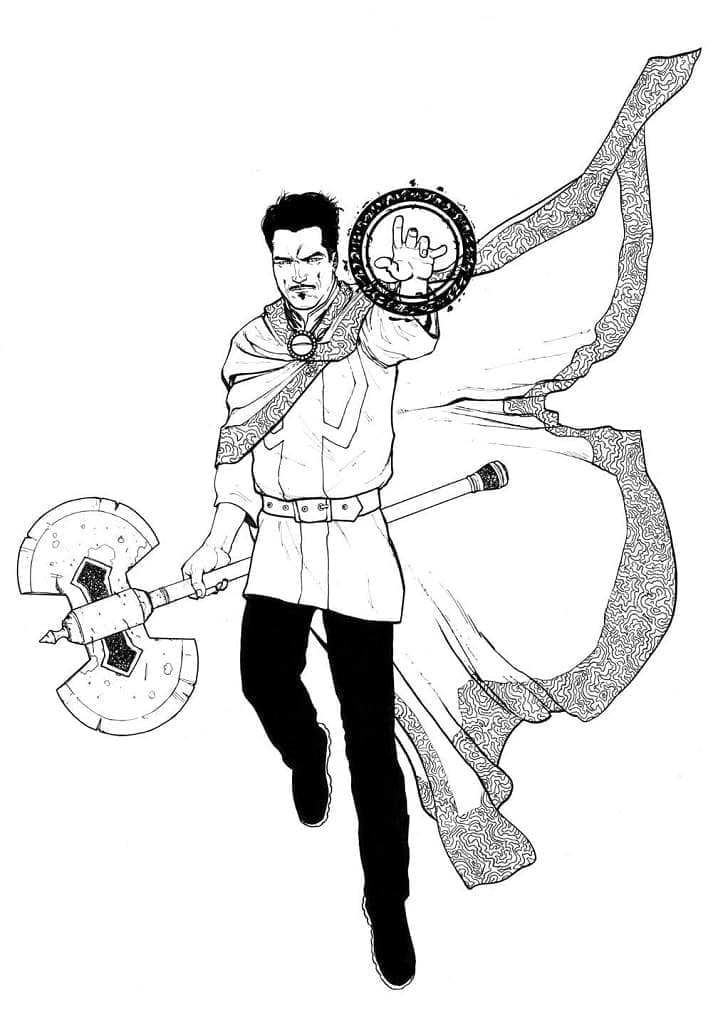 Doctor Strange memegang kapak
