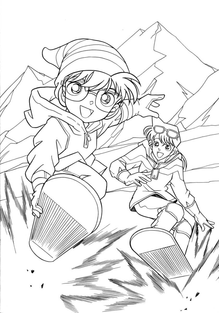 Ran dan Conan Ski
