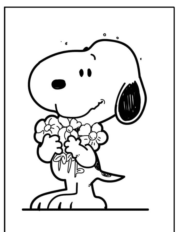 Snoopy Dengan Bunga