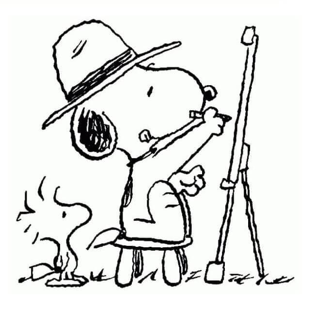 Snoopy Melukis Gambar