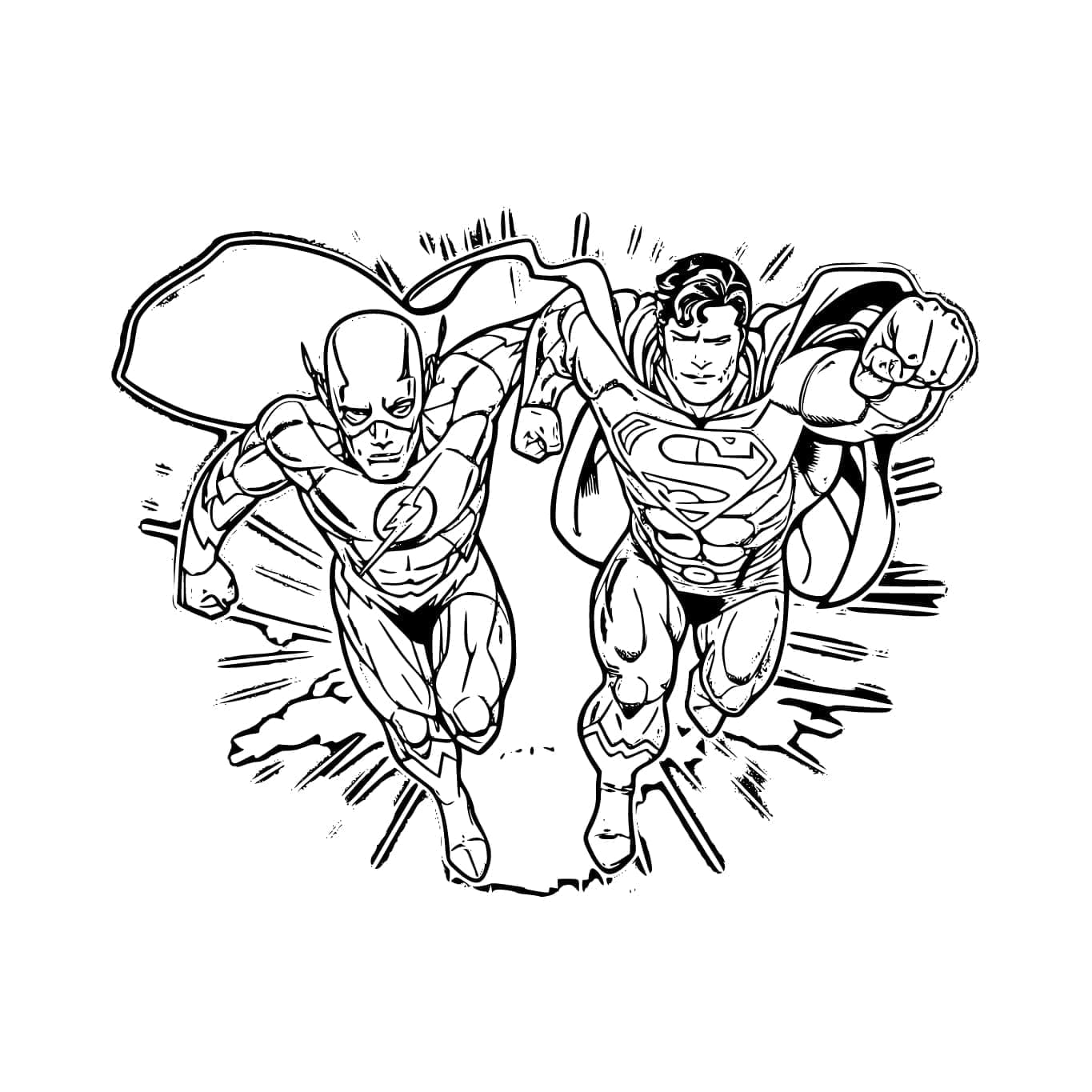 Superman berlari dengan Flash