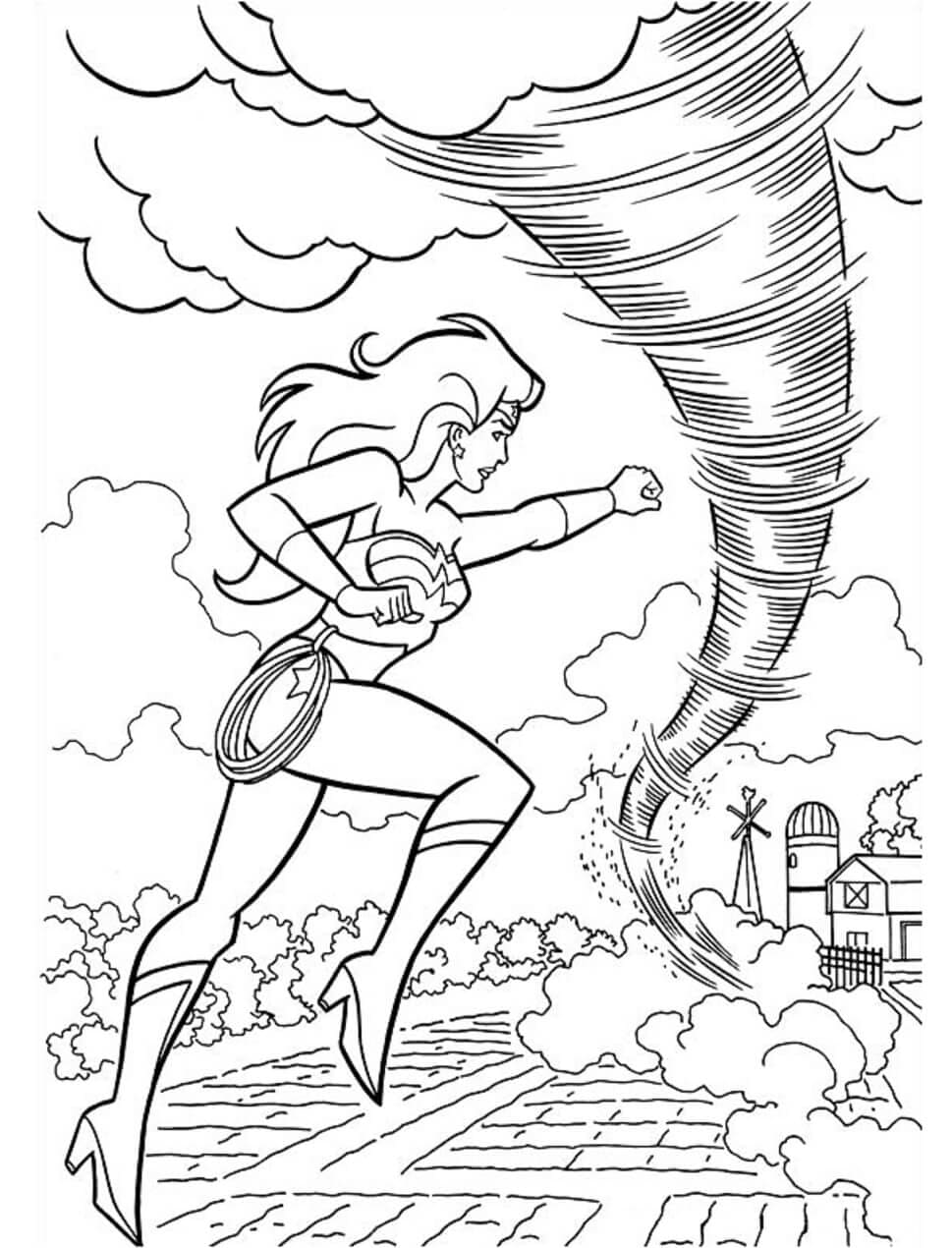 Wonder Woman dengan Tornado gratis