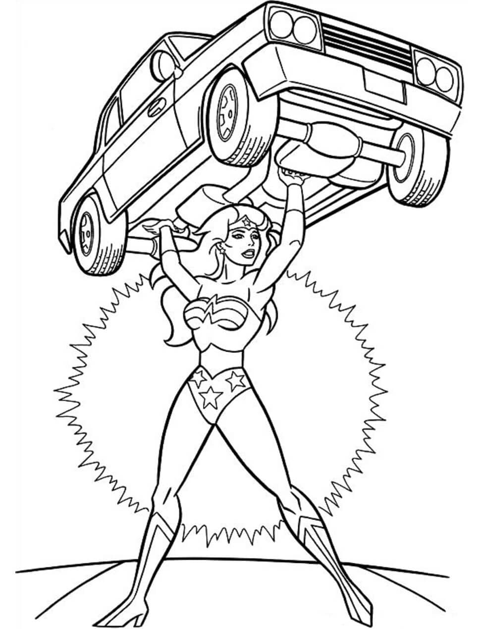 Wonder Woman Mengangkat Mobil