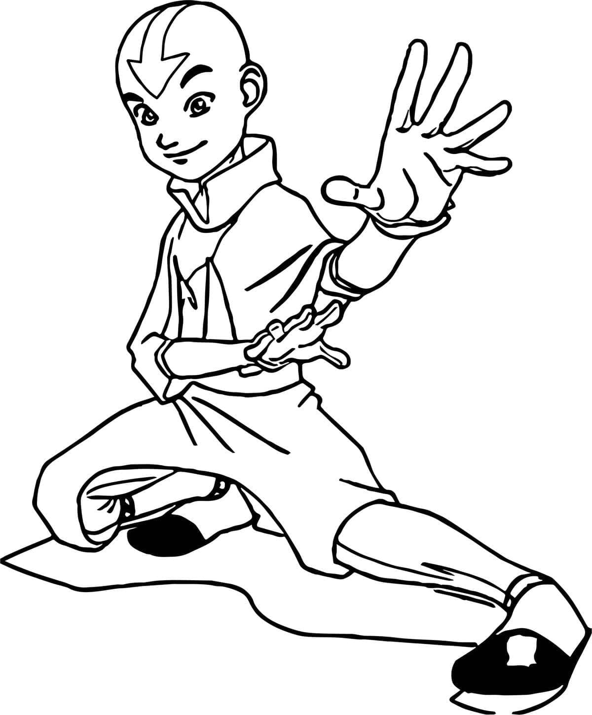 Aang sedang berlatih