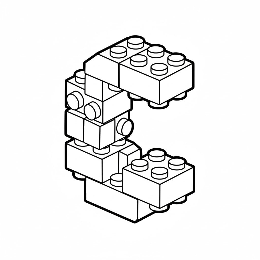 Blok Lego huruf C