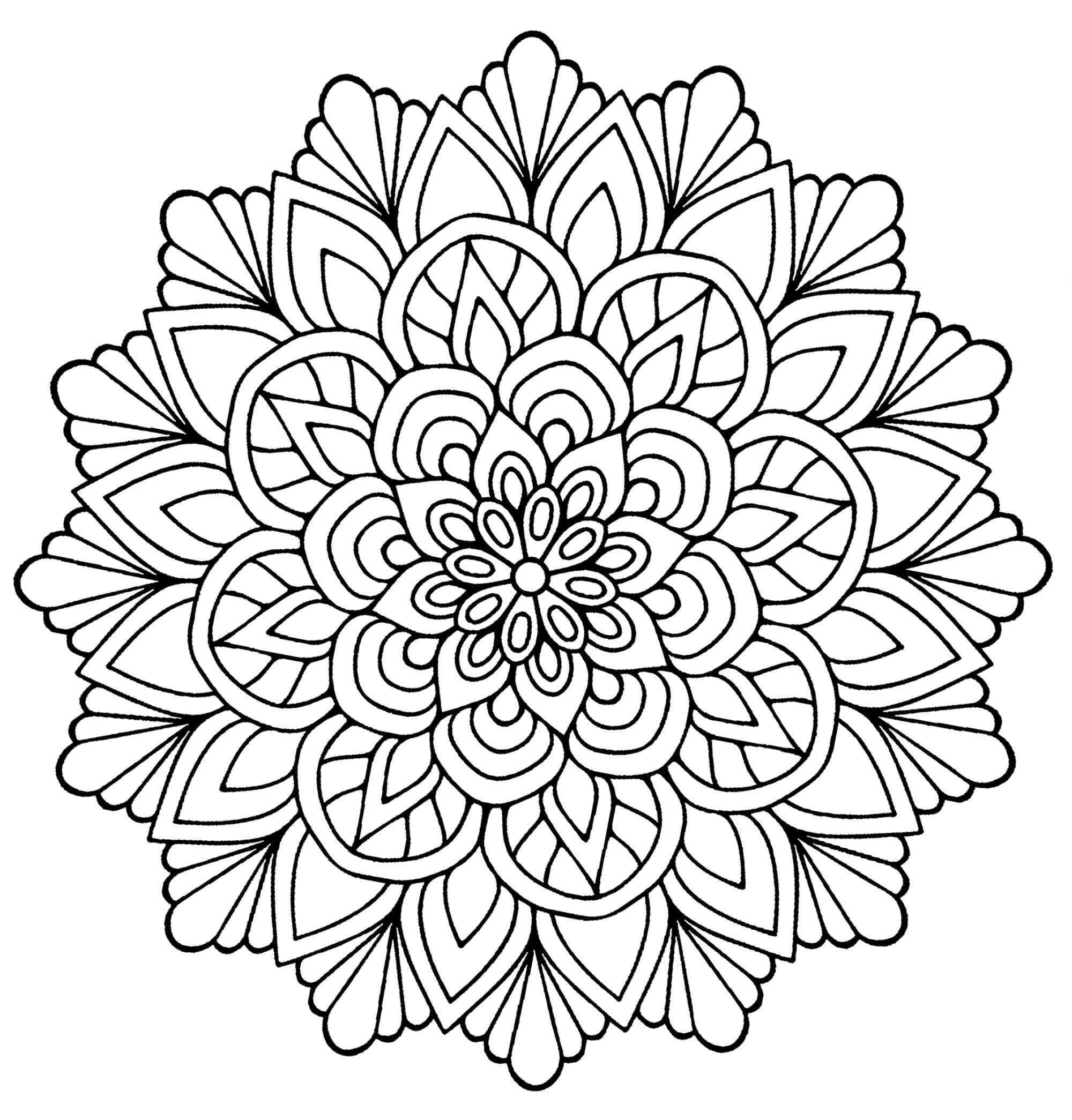 Bunga Mandala dengan Daun