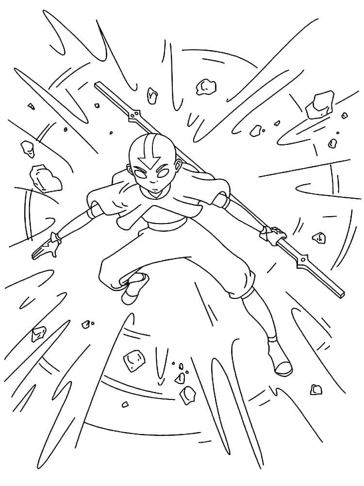 Coloriage Génial Aang