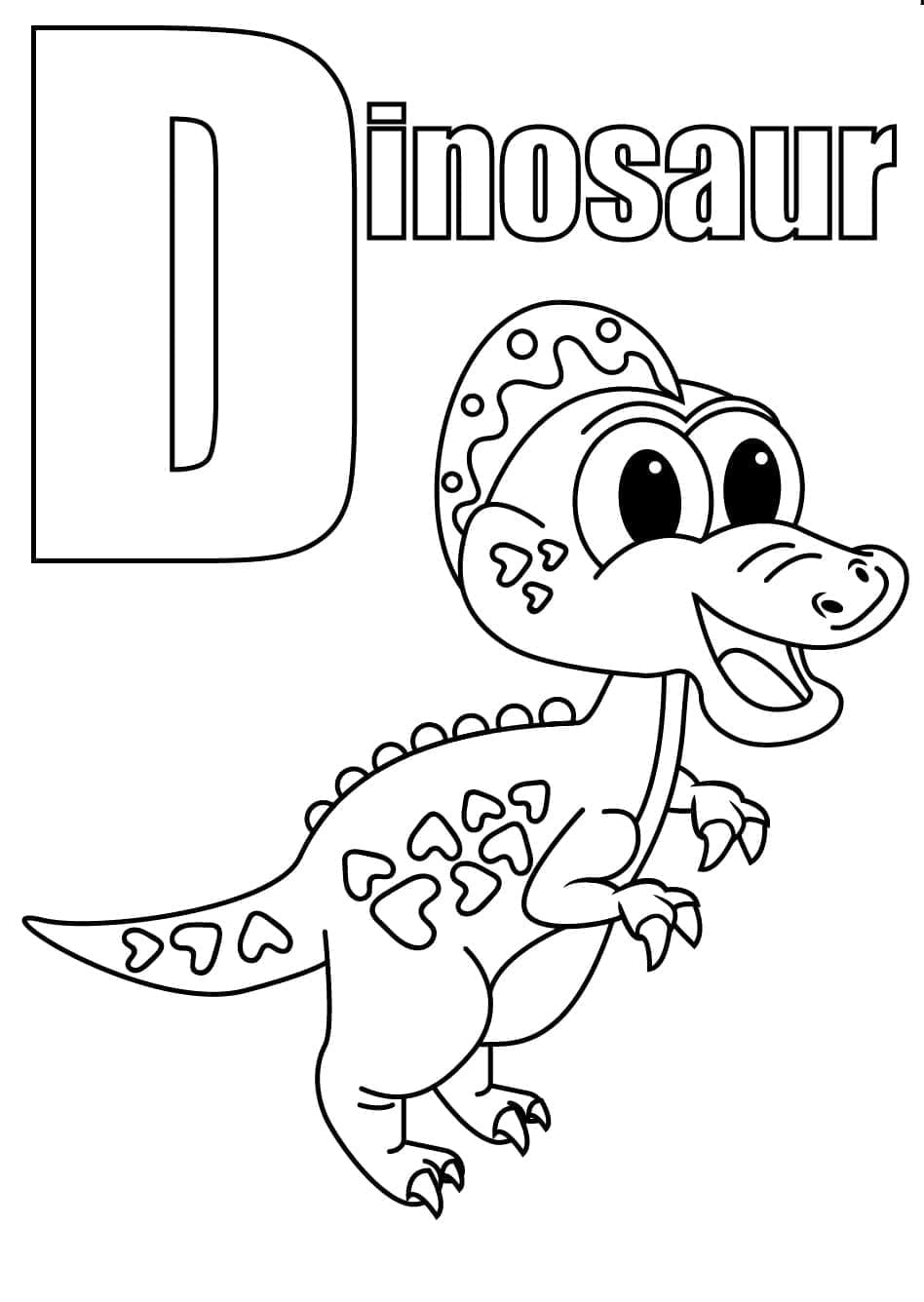 Dinosaurus Lucu dan Huruf D