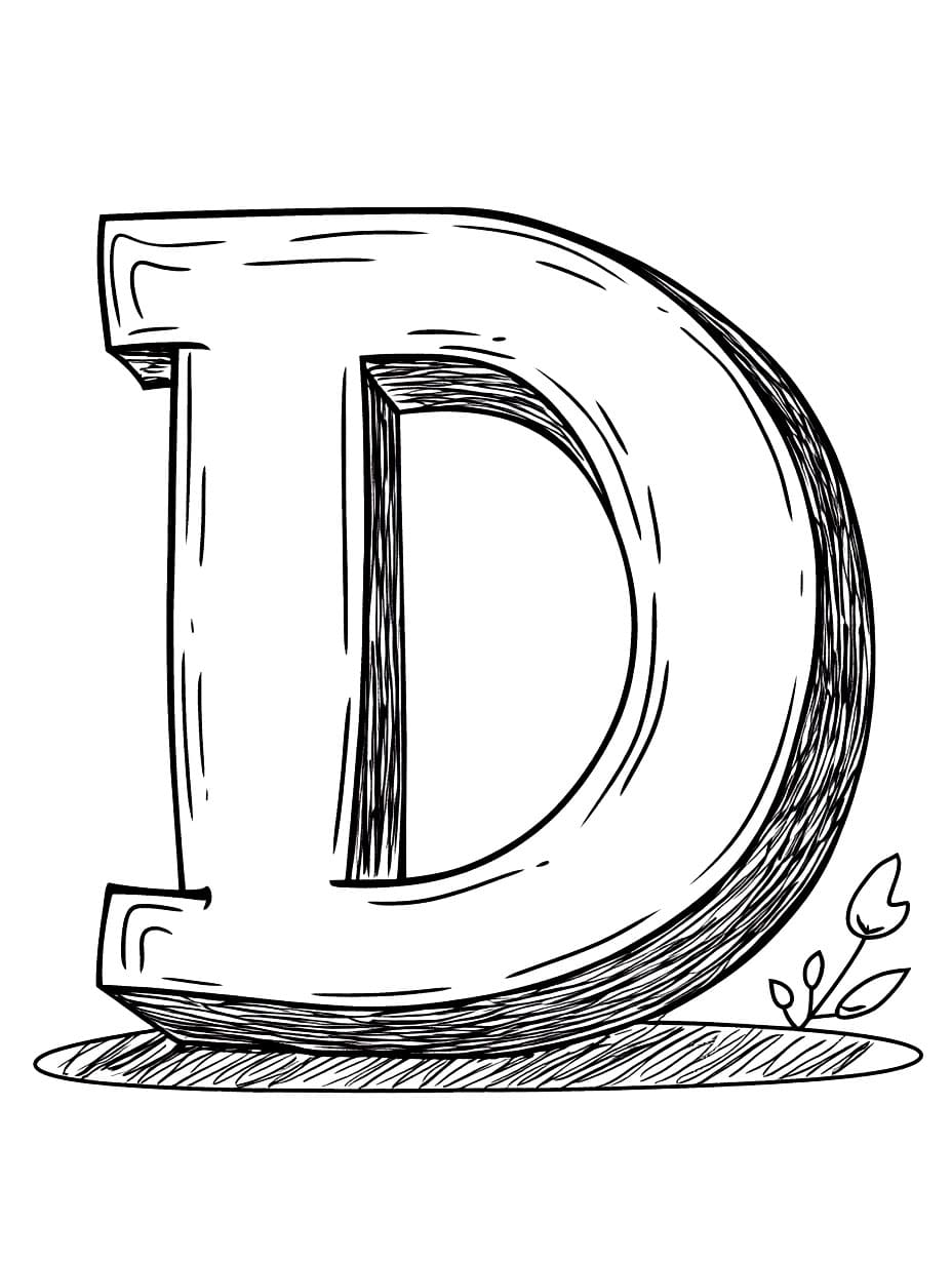 Huruf D dapat dicetak