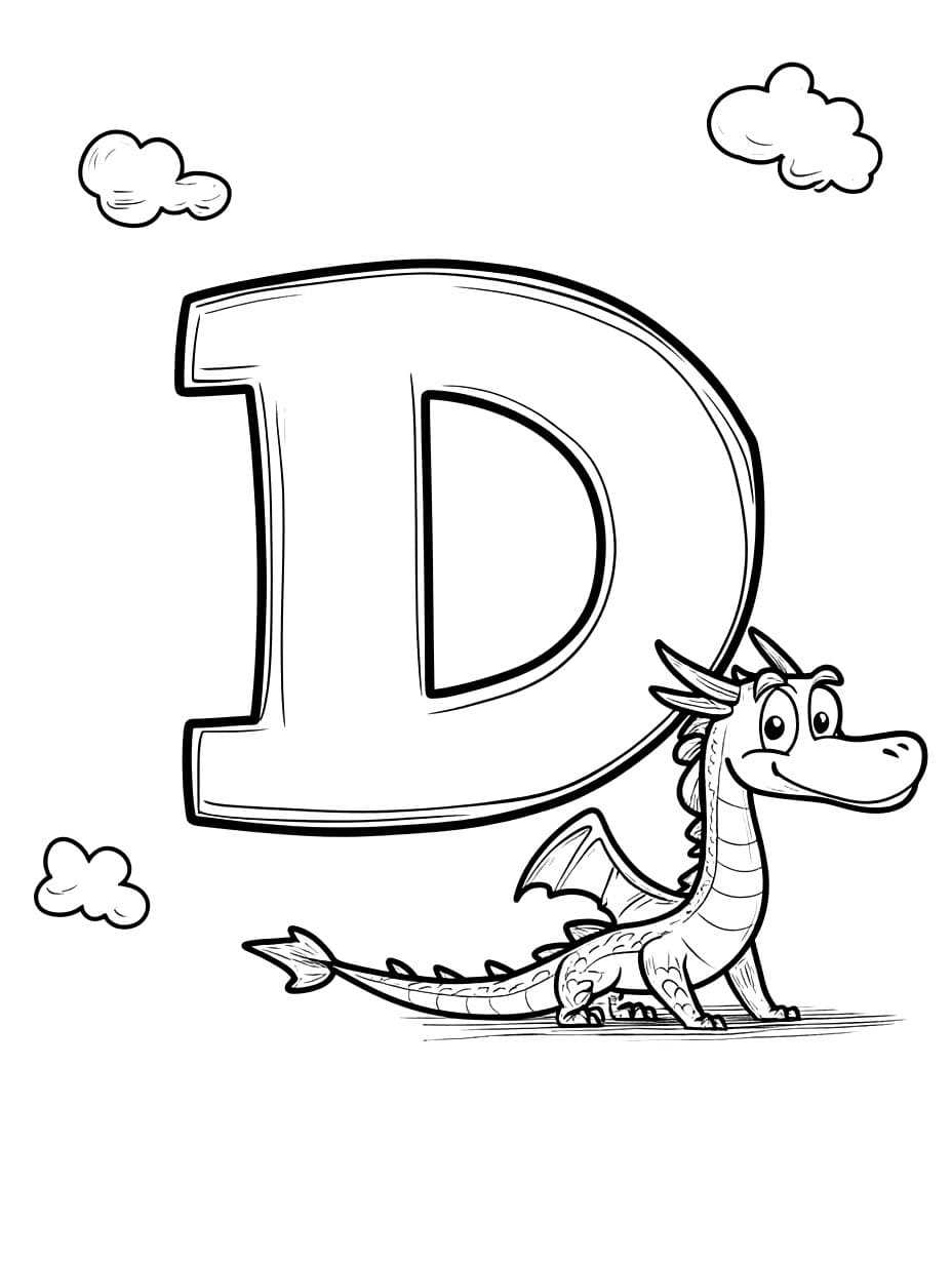 Huruf D dengan naga
