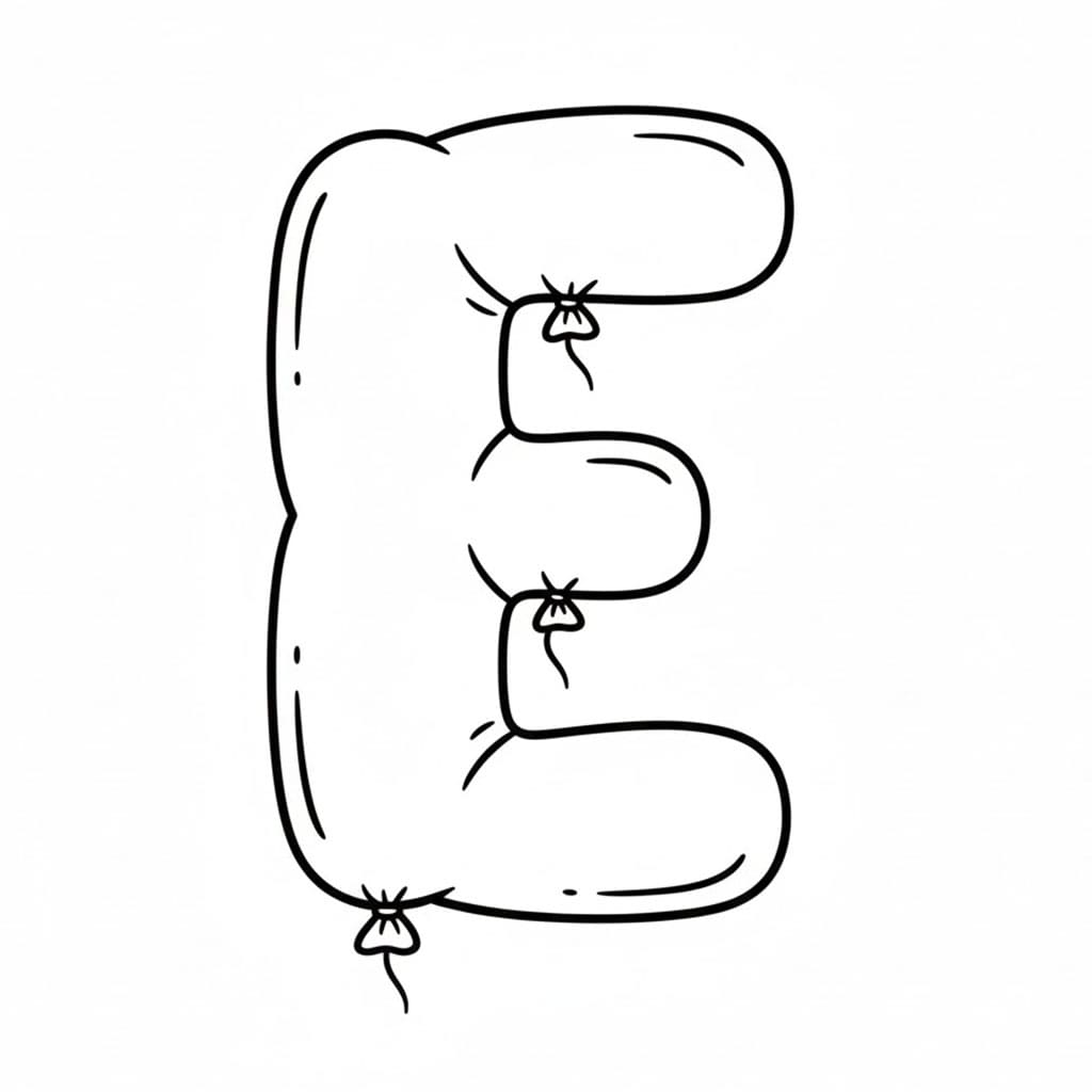 Huruf E Balon