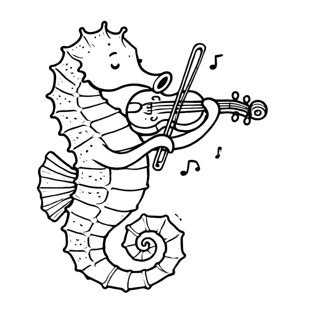 Kuda laut memainkan piano