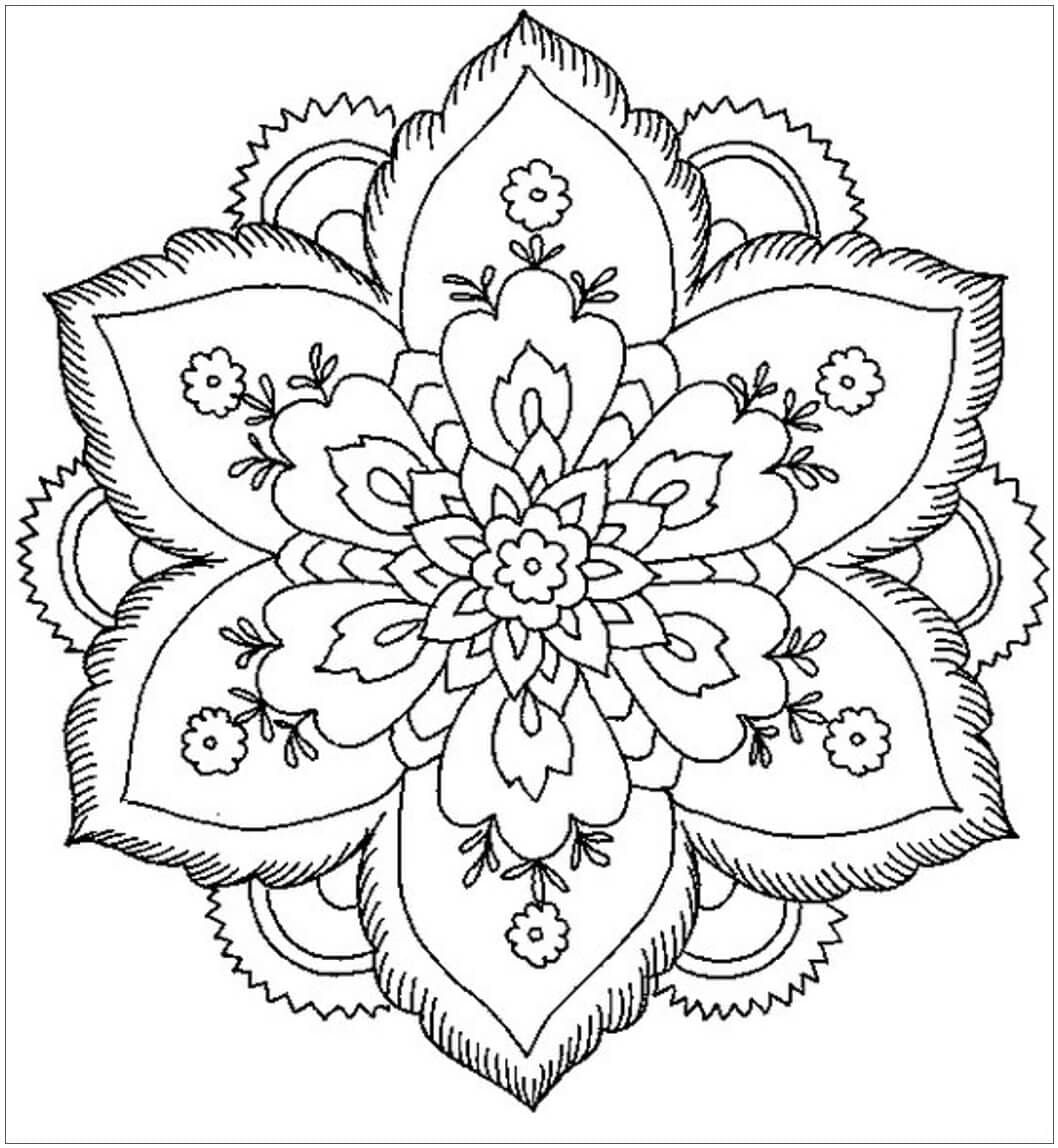 Mandala Bunga Dapat Dicetak