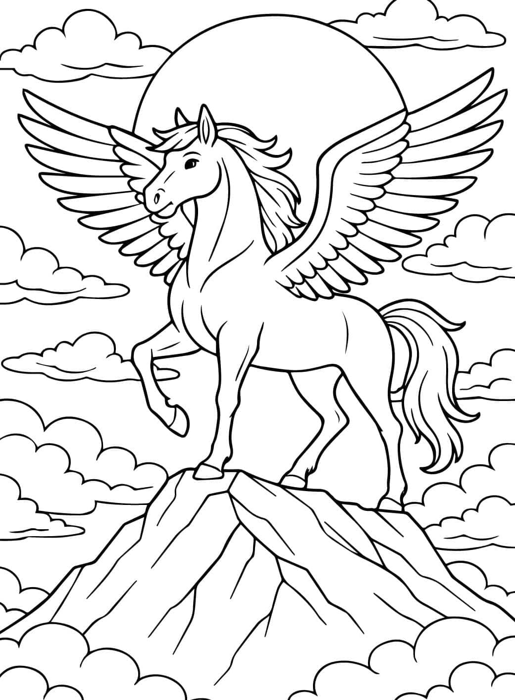 Pegasus terbang di langit