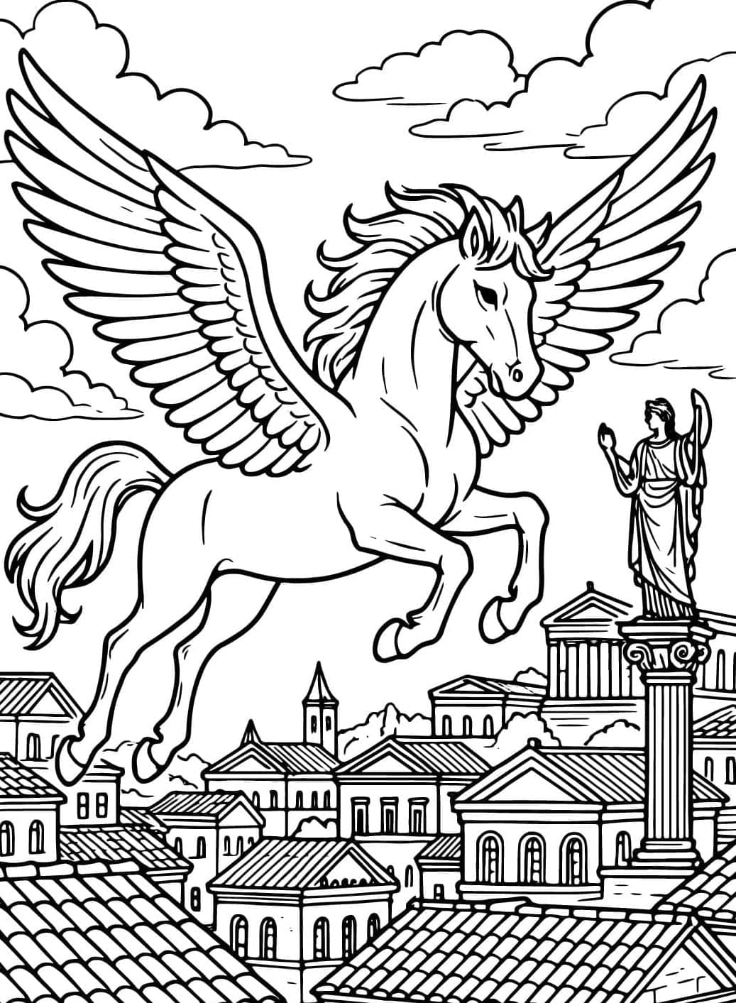Sayap Pegasus terbuka