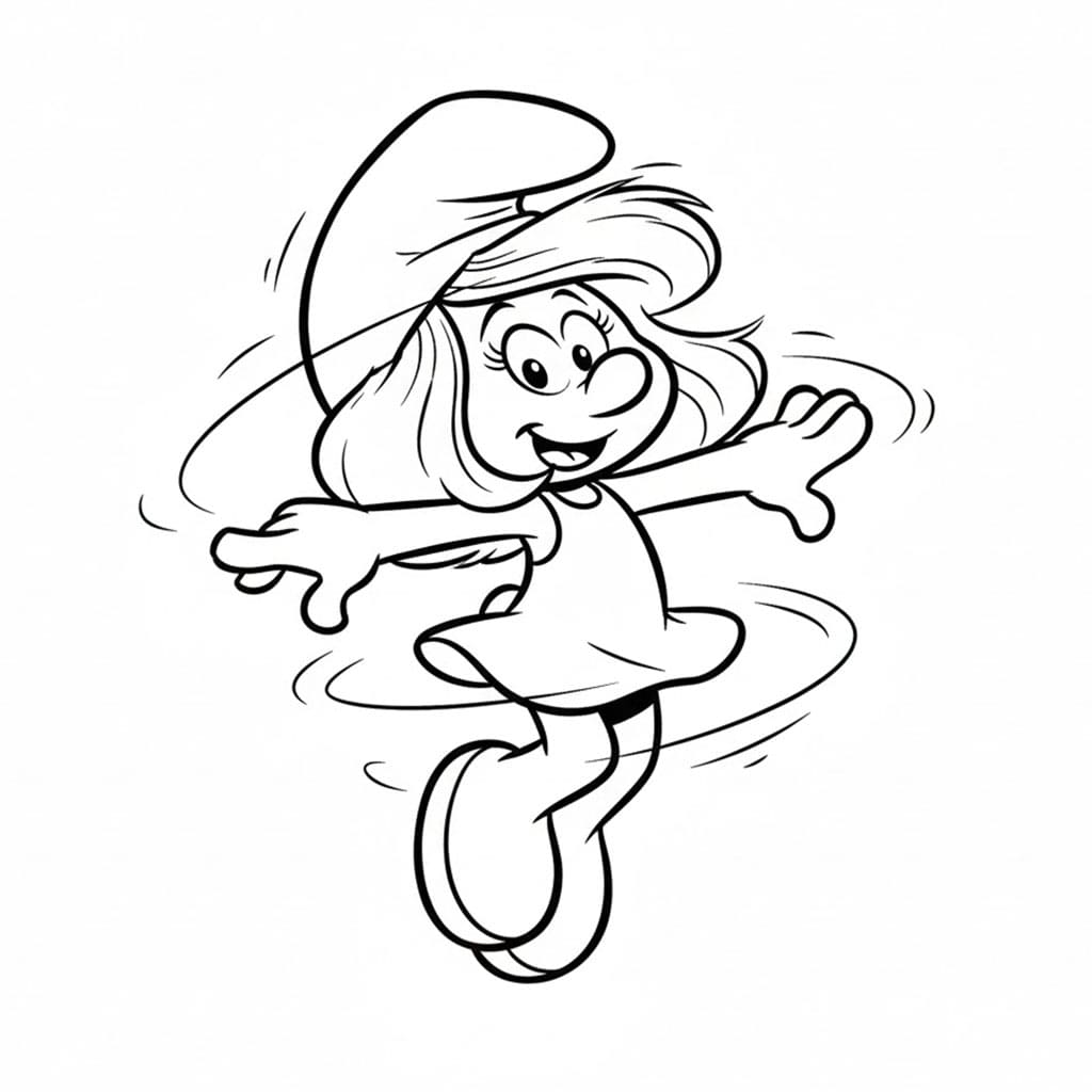 Smurfette sedang berputar