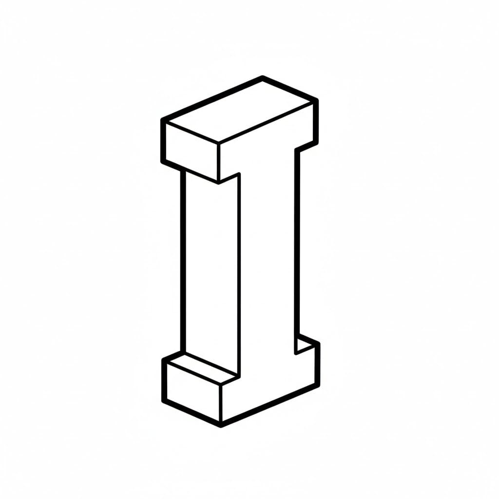Blok 3D Huruf I