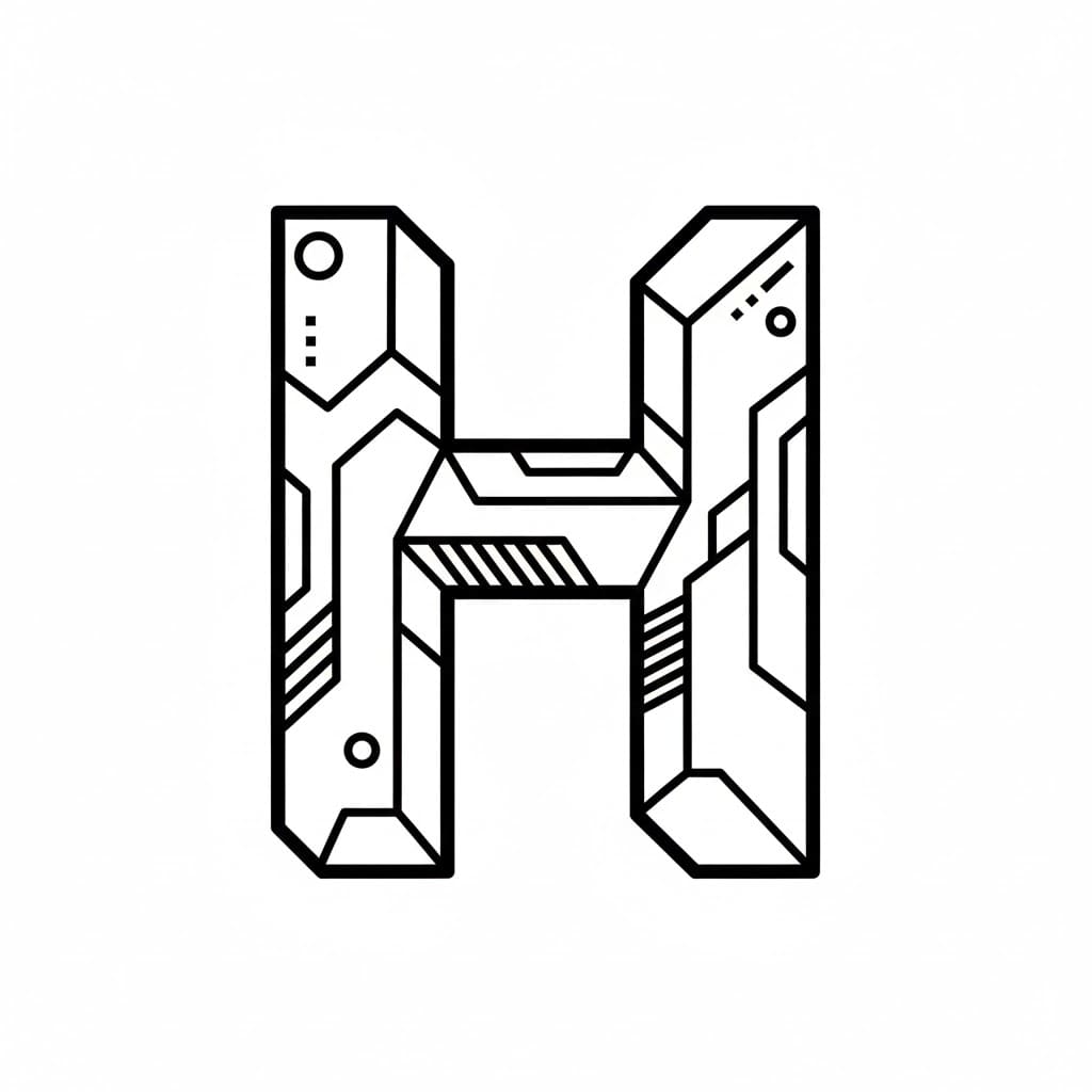 Blok robot huruf H