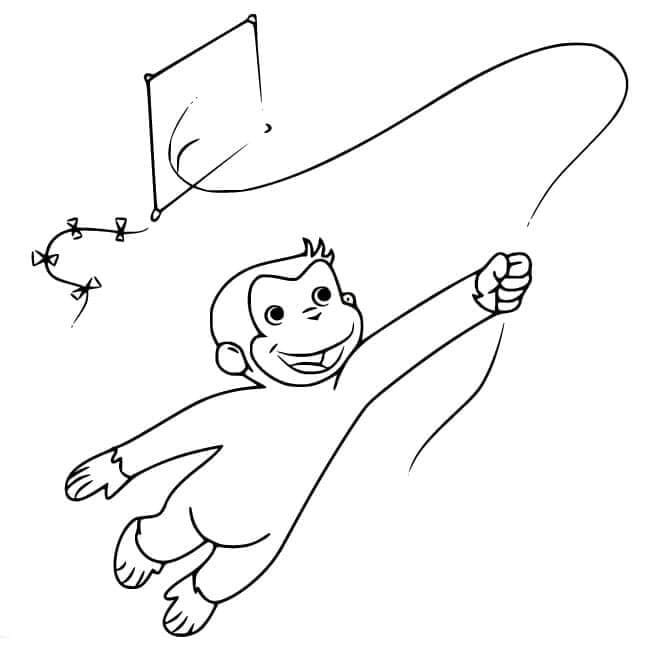Curious George bermain layang-layang