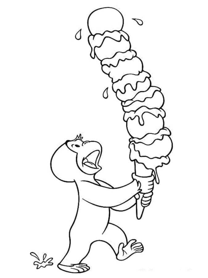 Curious George Memegang Es Krim