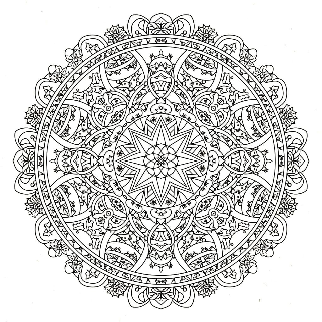 Gambar cetak Mandala Natal