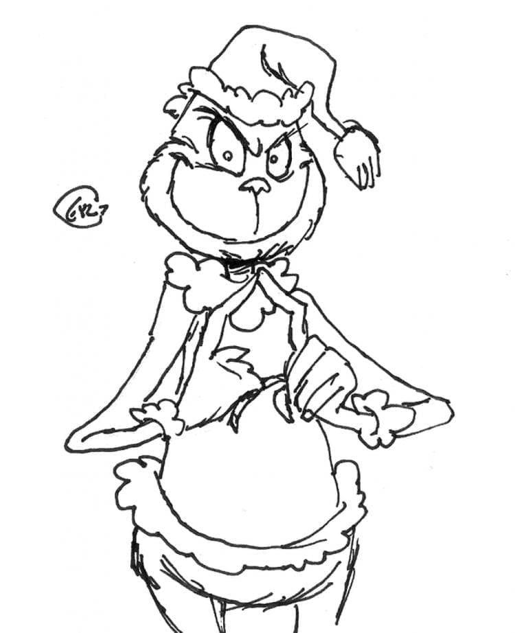 Gambar Grinch untuk Dicetak