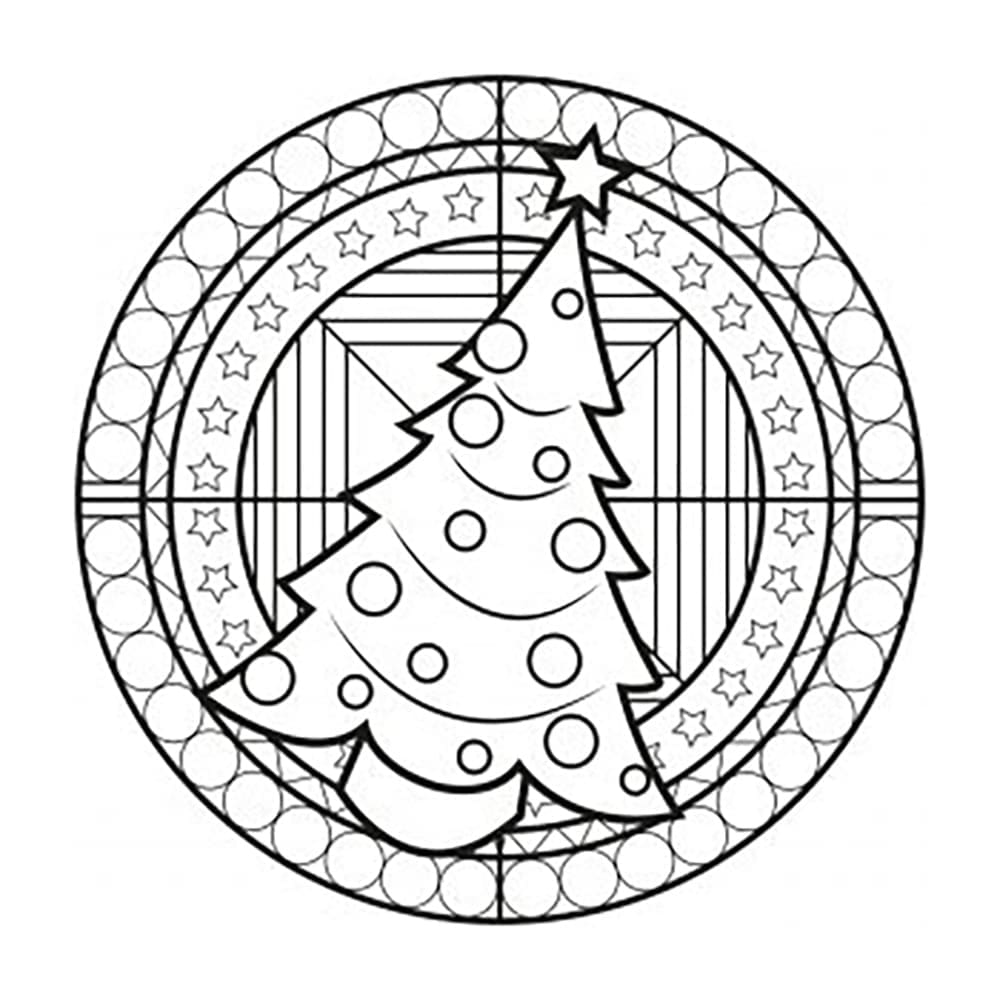 Gambar Mandala Pohon Natal