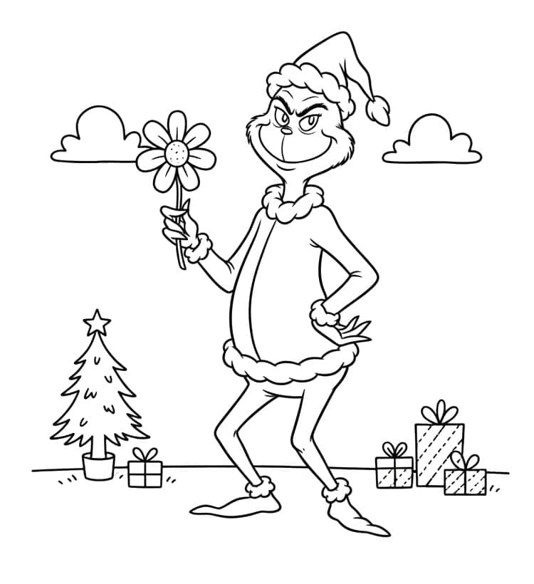 Grinch dengan Bunga