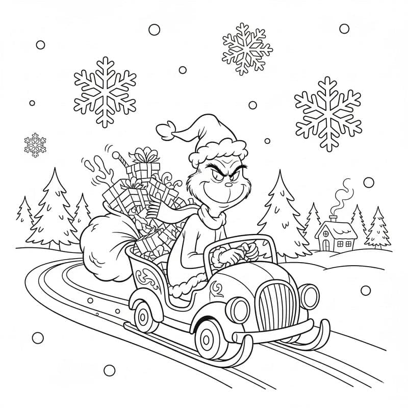 Grinch Mengendarai Mobil