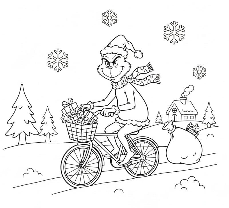 Grinch Mengendarai Sepeda