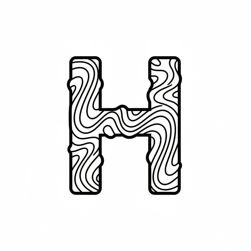 Huruf H bergelombang