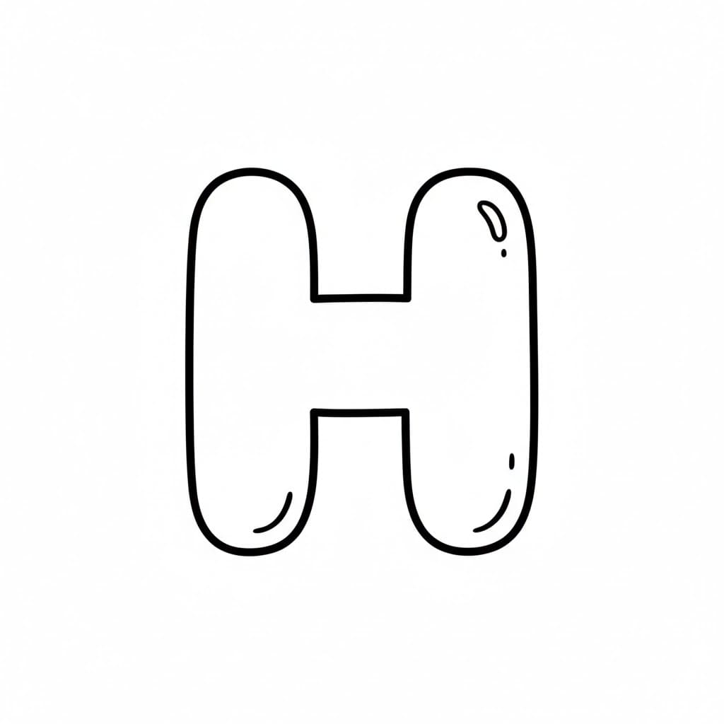 Huruf H gelembung