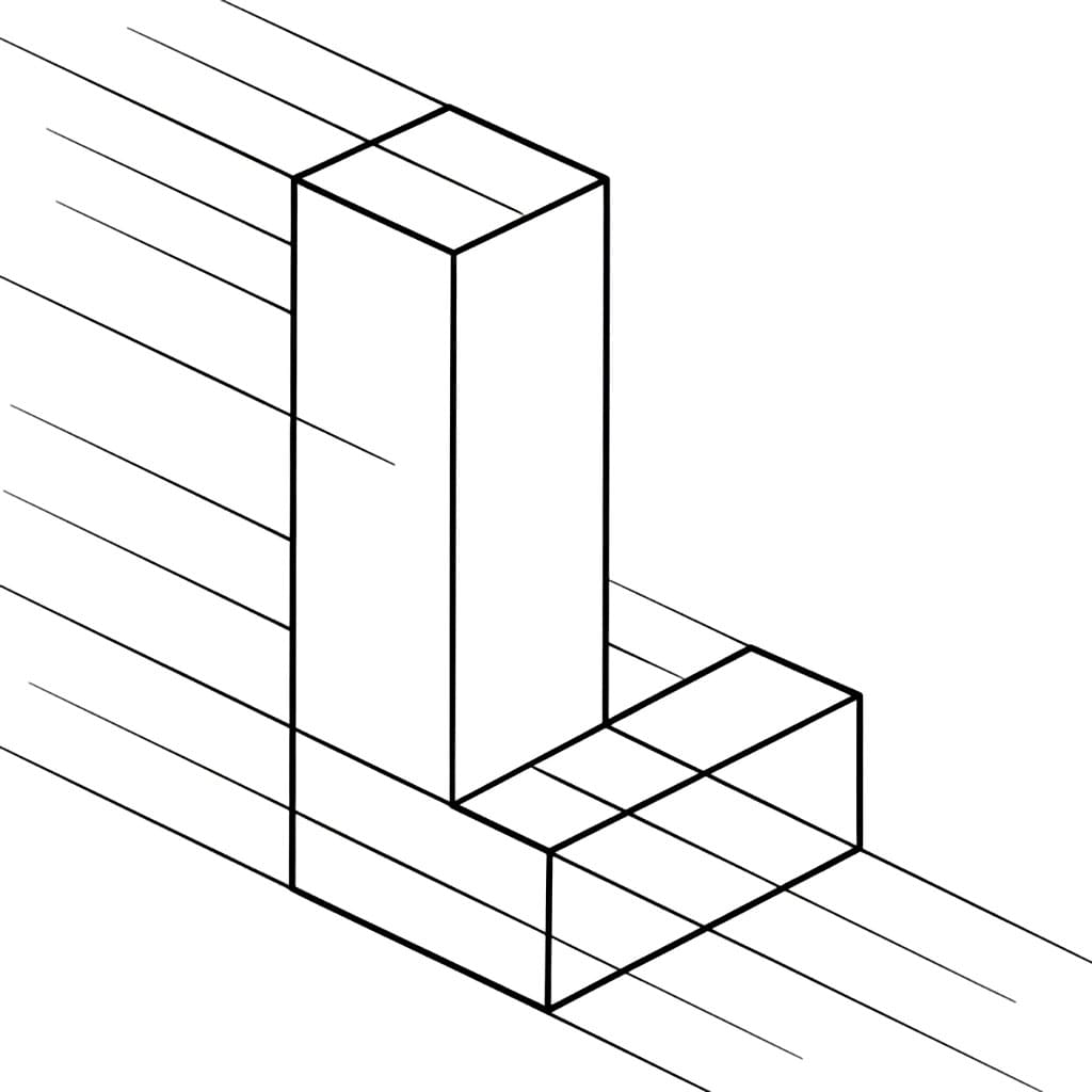 Huruf L Blok 3D